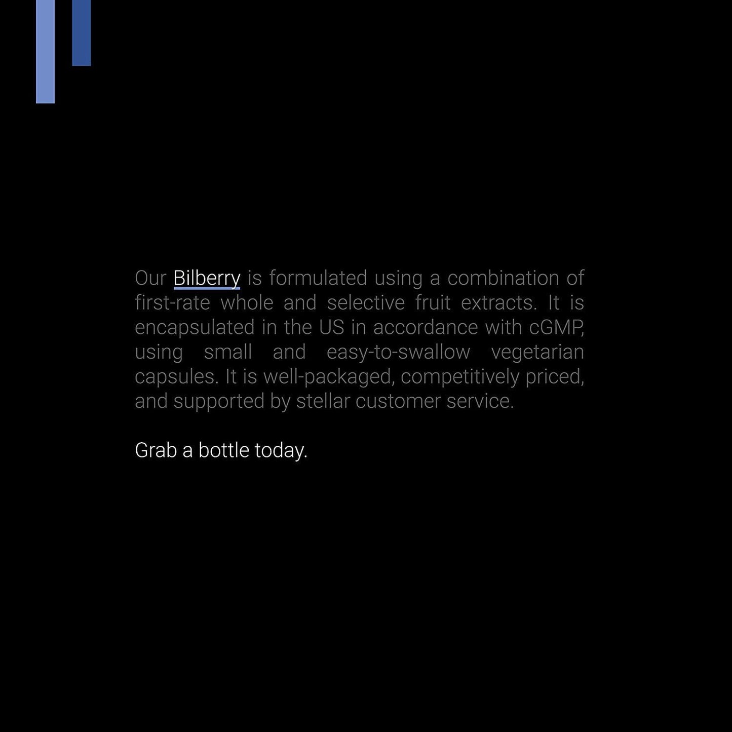 Bilberry Extract 1000mg, 25% Anthocyanins 50mg - 120 Count (V-Capsules) / 120 Servings; A European Blueberry Taken to Support Healthy Vision, Memory and Cognition | Non-GMO, Vegan and Gluten Free