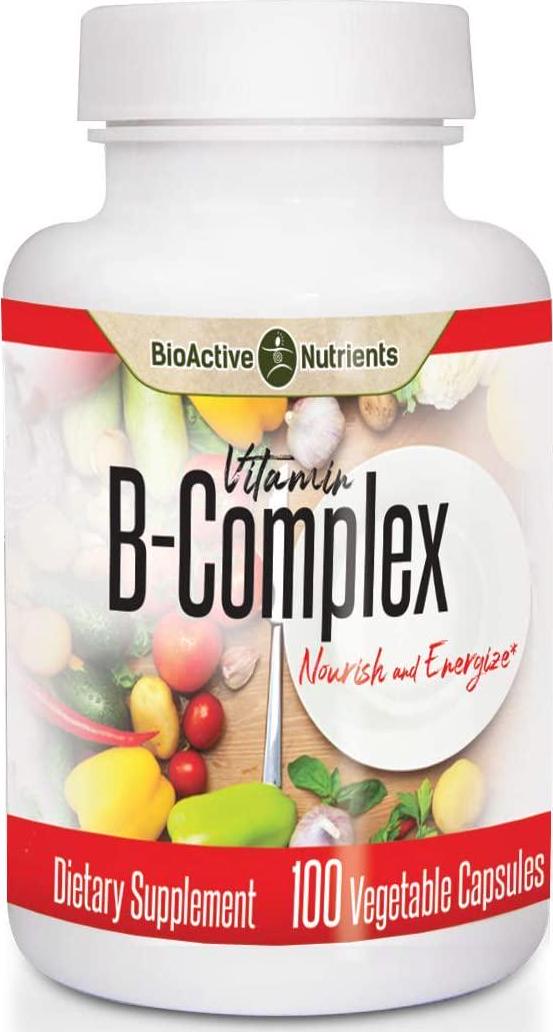 BioActive Nutrients Vitamin B Complex Dietary Supplement - 100 Vegetable Capsules - Scientific Blend to Nourish and Energize - Essential for Overall Health