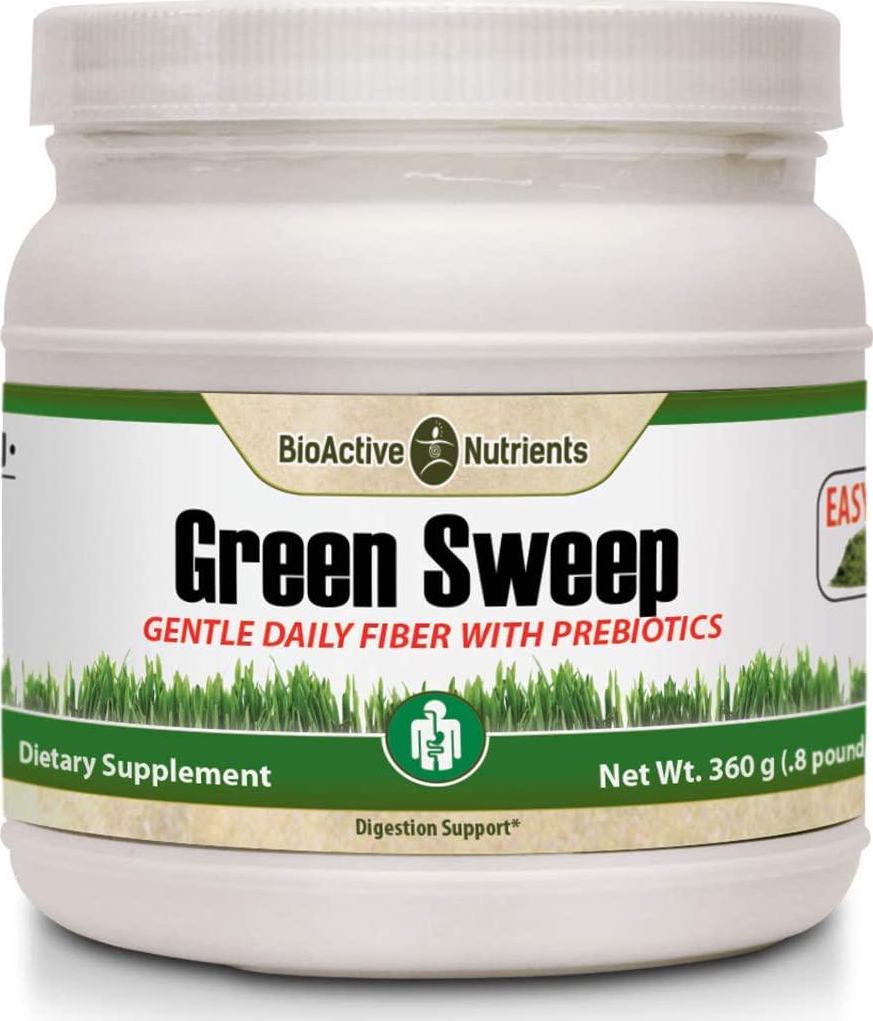 BioActive Nutrients Green Sweep Prebiotic Fiber Supplement - Advanced Daily Fiber Powder Supplements with Complete Prebiotics for a Gut Health Boost and a Healthy Life - for Women and Men - 360 Grams