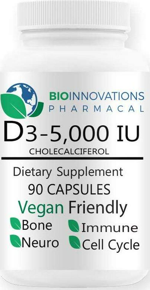 BioInnovations Pharmacal Vitamin D3-5000 IU (90 Veg Count)