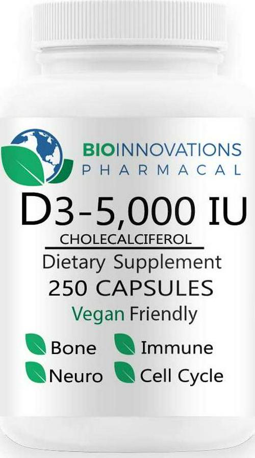 BioInnovations Pharmacal Vitamin D3-5000 IU (250 Veg Count)
