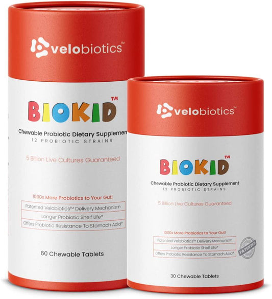 BioKid Probiotics Chewable Tab for Children’s Immune and Digestive Health-Delivers 1000x More Probiotics-US-Patented Technology-Longer Shelf Life, Protected from Stomach Acid-Raspberry Flavor (60)