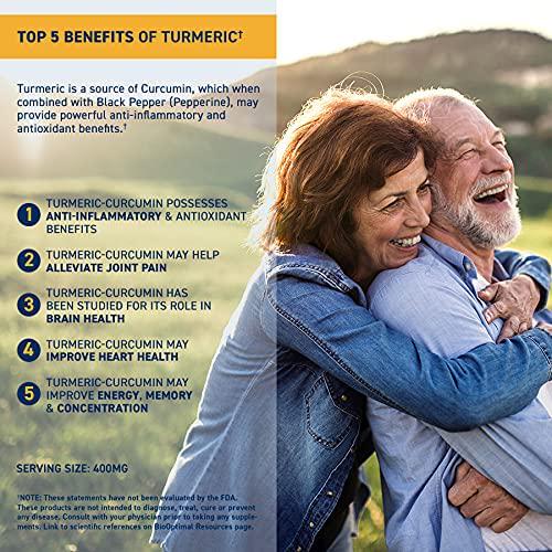 BioOptimal Organic Turmeric Capsules, 2 Month Supply, Turmeric Curcumin Supplement, Organic Turmeric with Black Pepper, Non-GMO, Extra Strength, Joint Pain Relief, 1 Daily, 60 Turmeric Pills