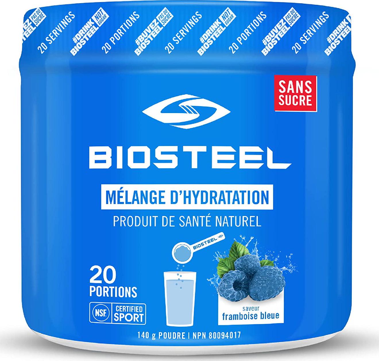 BioSteel Hydration Mix, Sugar-Free with Essential Electrolytes, Blue Raspberry, 20 Servings