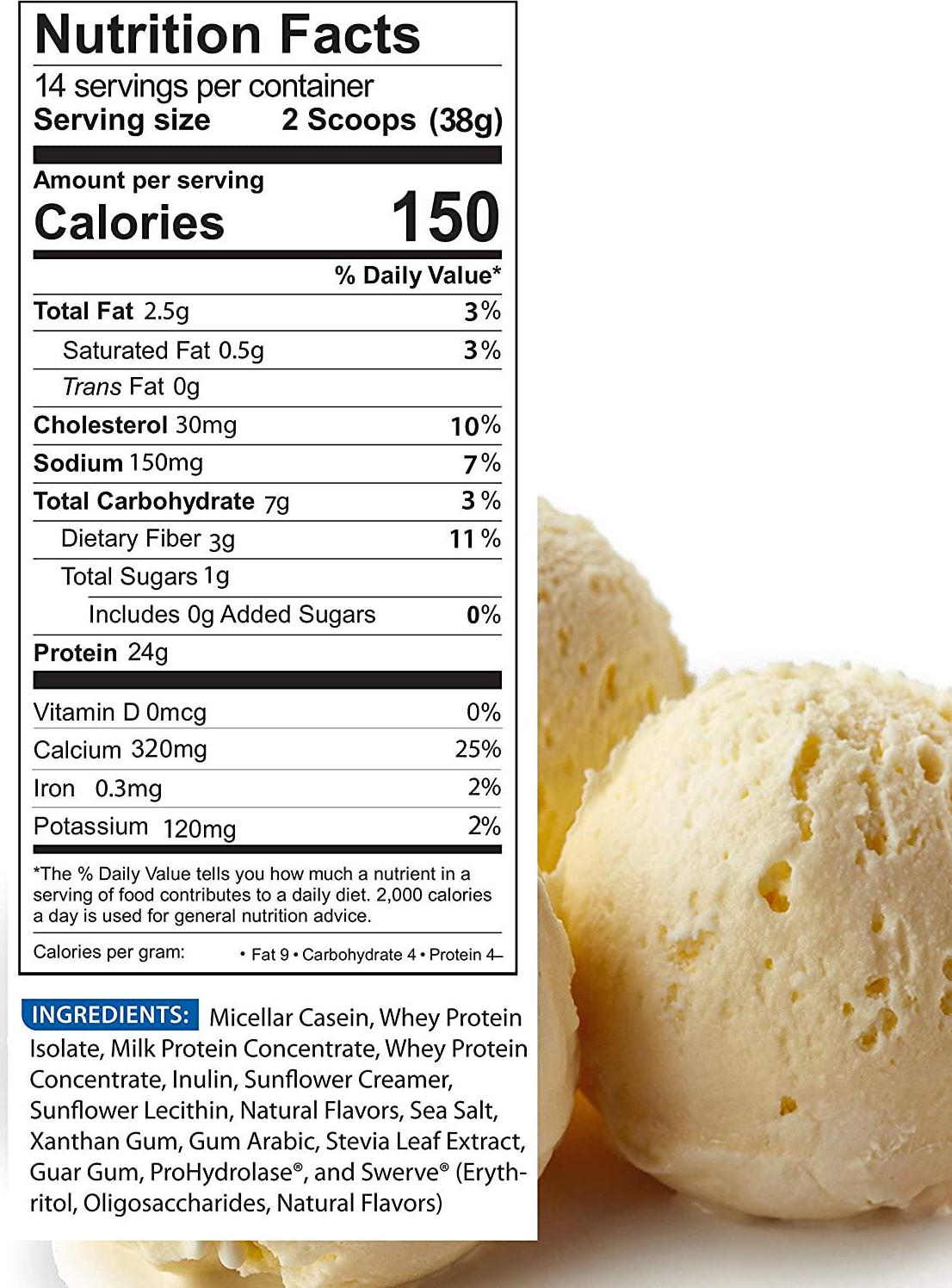 BioTrust Low Carb Natural and Delicious Protein Powder Whey and Casein Blend from Grass-Fed Hormone Free Cows, Non GMO, Soy Free, Gluten Free, Hormone and Antibiotic Free (6 Flavors) (Vanilla)