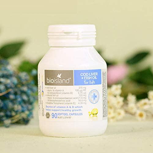 Bio Island Cod Liver Oil + Fish Oil Capsules for Kids, 90 count