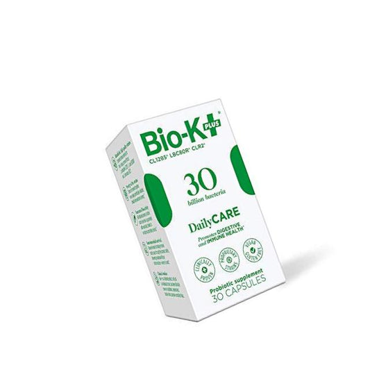 Bio-K+ Probiotic Supplement Capsule for Women and Men. 30 Billion Bacteria at Expiry Date. Delayed Release Capsule, Vegan and Gluten Free. 30 Capsules/Box.