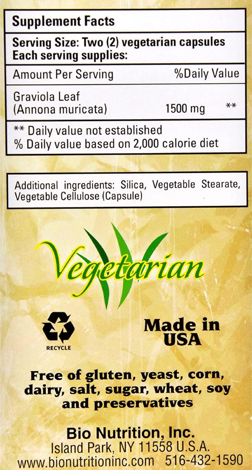Bio Nutrition Inc Graviola - 60 Vegetarian Capsules