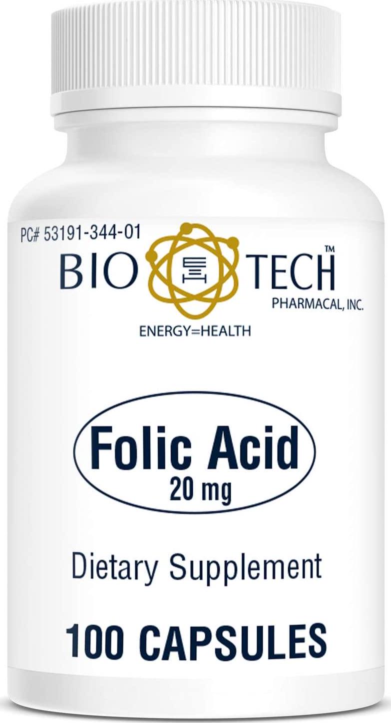 Bio-Tech Pharmacal Folic Acid (20mg, 100 Count)