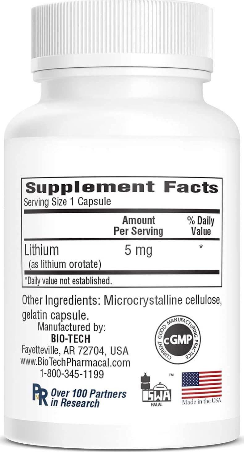 Bio-Tech Pharmacal Lith-Oro Dietary Supplement (5mg, 100 Count)