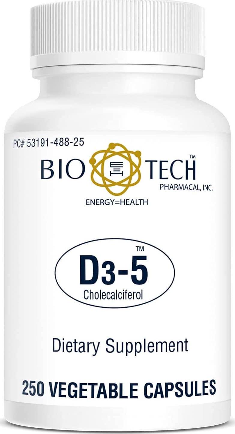 Bio-Tech Pharmacal Vitamin D3 (D3-5 5k IU, 250 Veg Count)