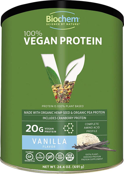 Biochem 100% Organic Plant Protein - Vanilla Flavor - 24.4 oz