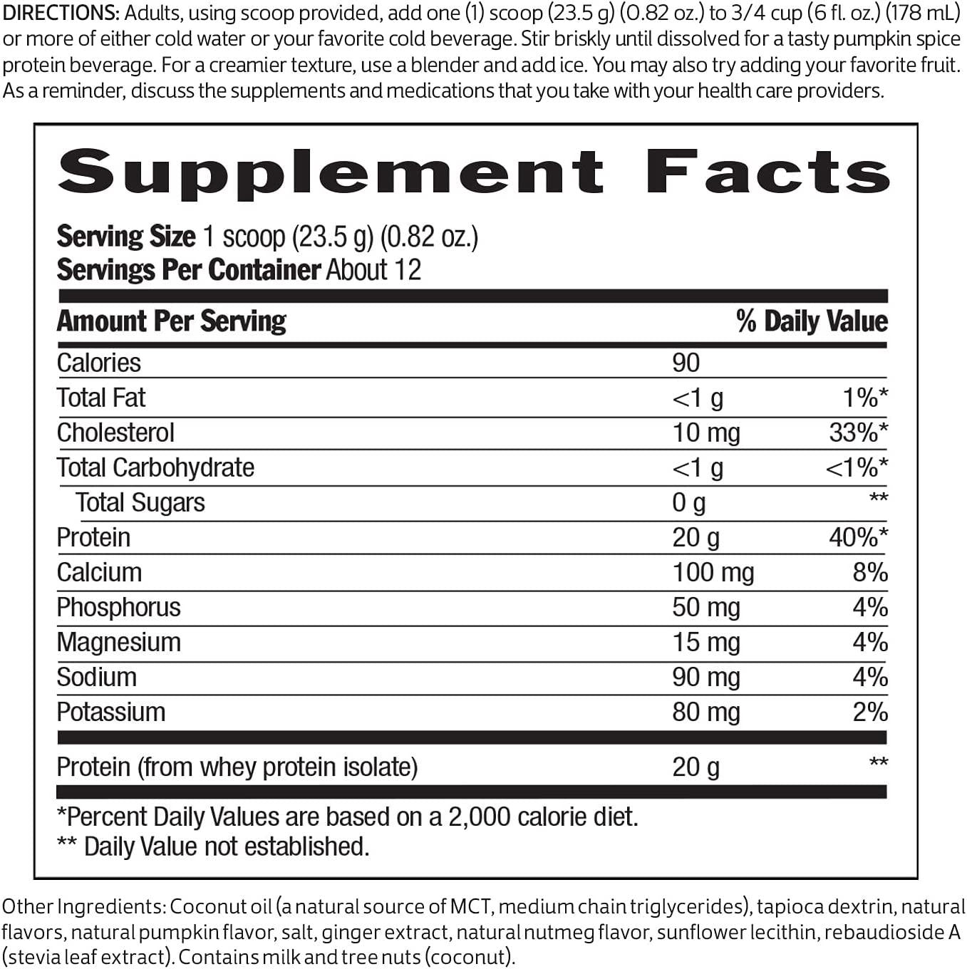 Biochem 100% Whey Isolate Protein - 11.8 oz - Sugar Free Vanilla - 20g Vegetarian Protein - Keto-Friendly - Amino Acids - Invigorating Taste - Easily Digestible (Sugar Free Pumpkin Spice)