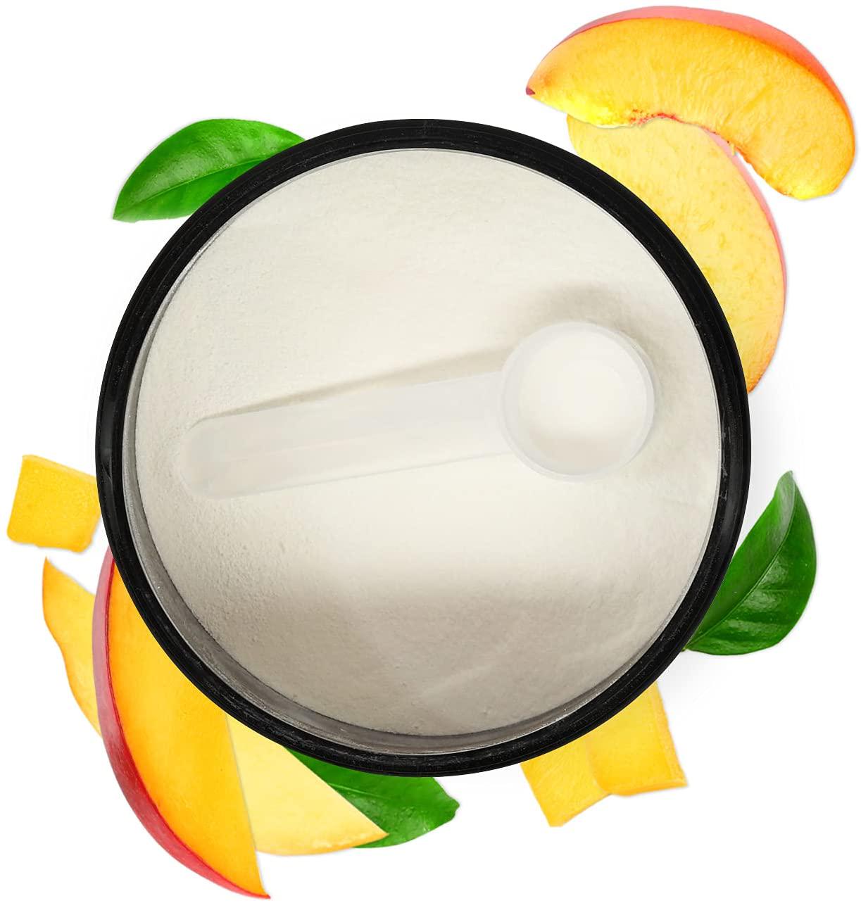 Biochem Vegan and Instantized BCAA Powder Great Tasting Natural Peach Mango 2:1:1 Ratio Supports Protein Synthesis and Muscle Recovery Pre, Intra and Post Workout Nothing Artificial 30 Servings