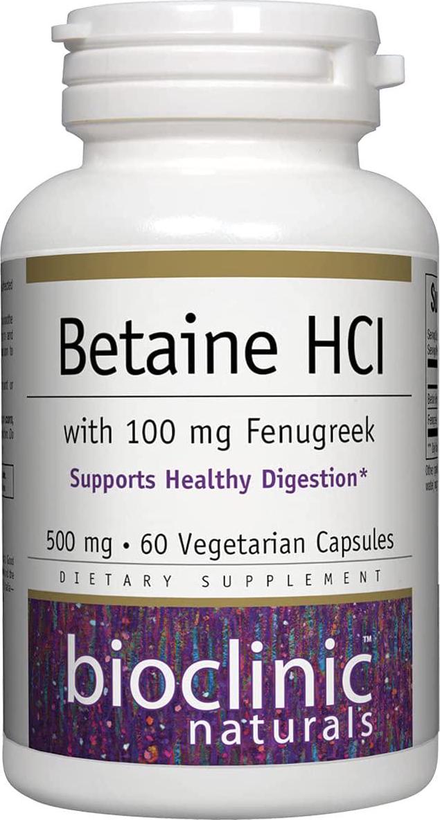 Bioclinic Naturals - Betaine HCL with Fenugreek 60 Veggie Capsules