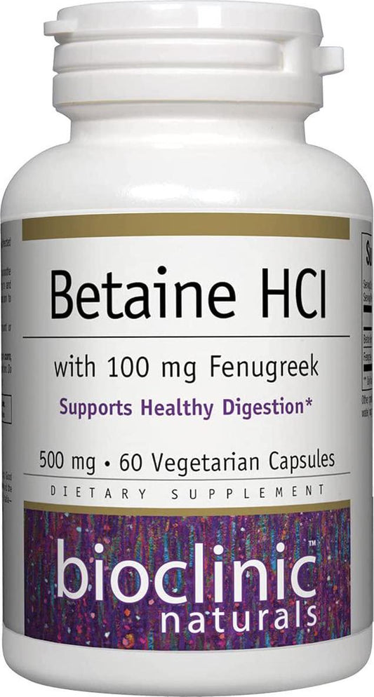 Bioclinic Naturals - Betaine HCL with Fenugreek 60 Veggie Capsules