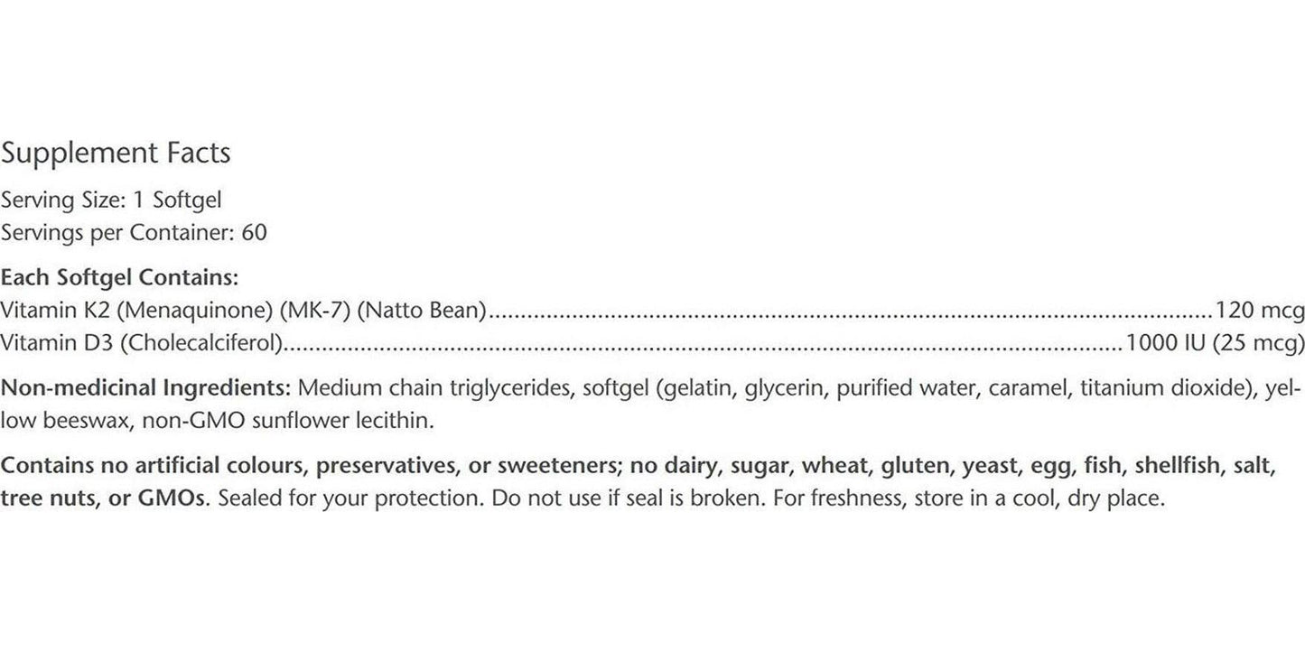 Bioclinic Naturals Vitamin D3 and K2 60 Gels by Bioclinic Naturals