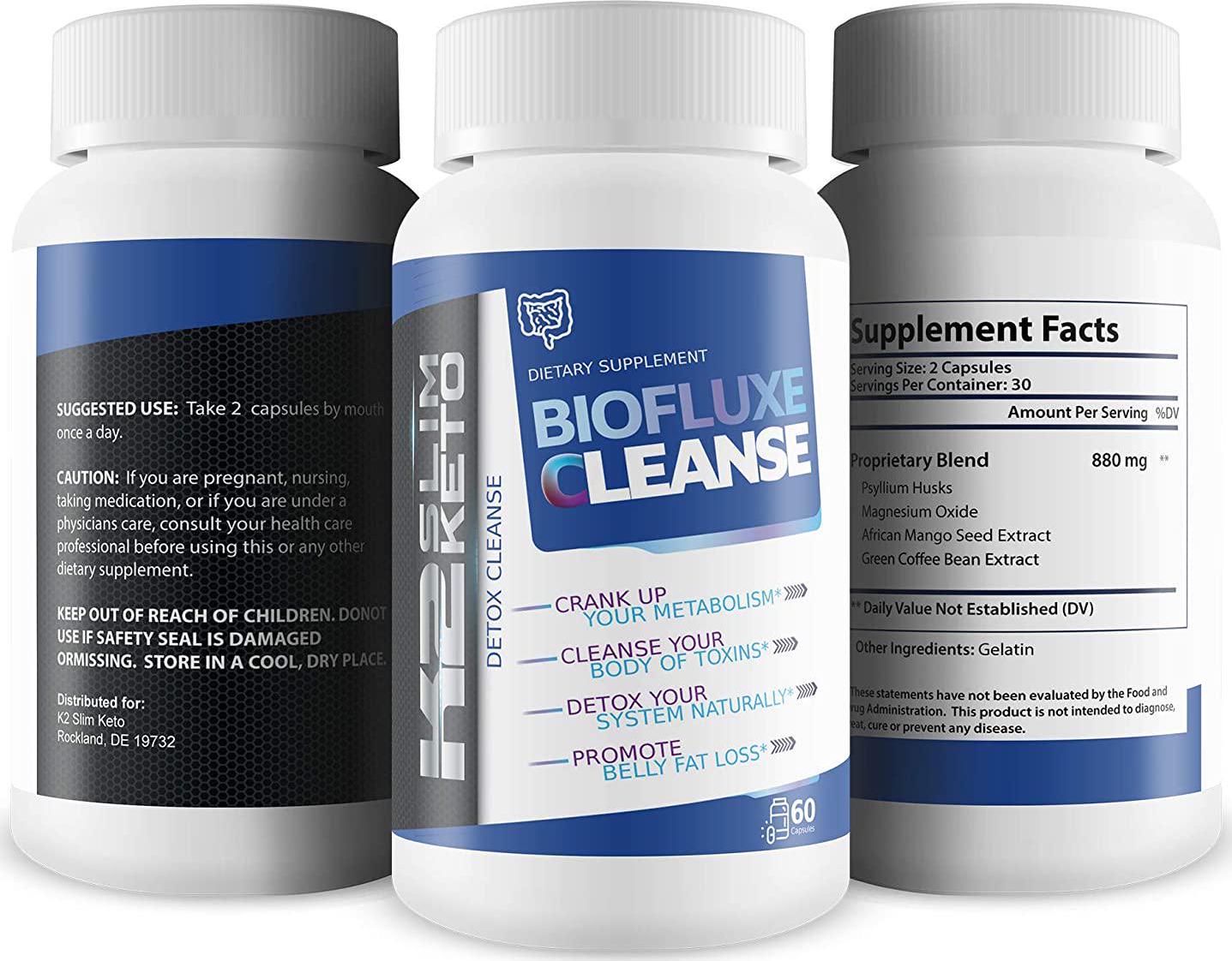Biofluxe Detox Cleanse by K2 Slim Keto - Shrink The Gut Fast with a Cleanse - Help Crank up Your Metabolism - Cleanse Your Body of toxins - Detox Your System Naturally - Promote Belly Fat Loss