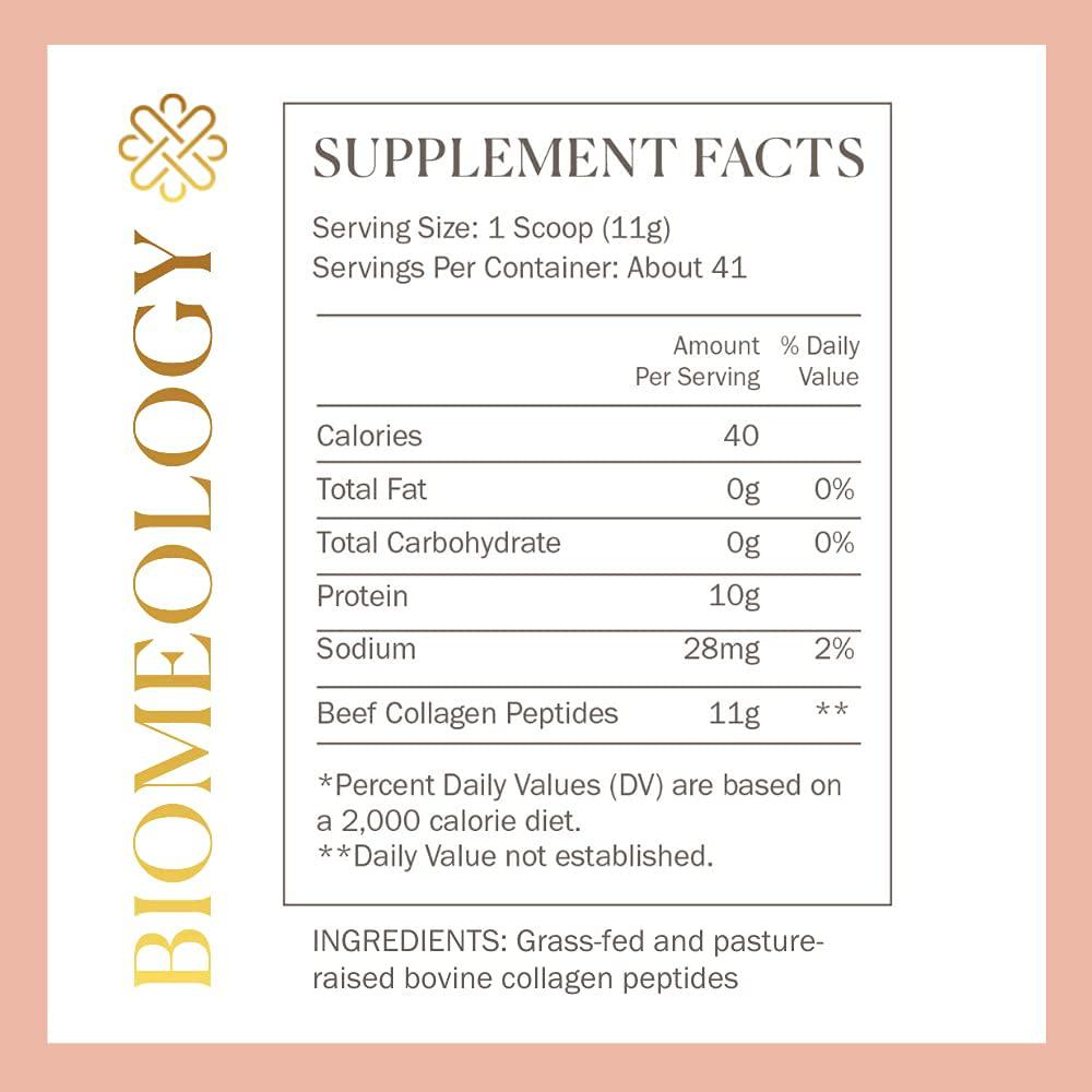 Biomeology Prenatal Collagen Peptides (11g) - Grass-Fed Collagen Protein, with Glycine and Amino Acids for Pregnancy and Postpartum - Help Digestion, Immune Health, Pelvic Floor, and Postpartum Recovery