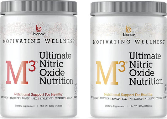 Bionox, Nitric Oxide Supplement, NO Booster, Highest Grade, Beet Powder, L Arginine, L Citrulline in 2 to 1 Ratio, Vitamin D, Antioxidant and Cardiovascular Complex, 60 Scoop Berry and Citrus Bundle