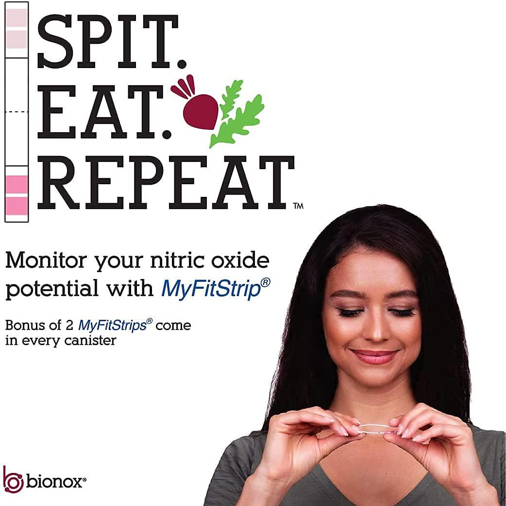 Bionox Nox3 Organic Beetroot with Nitric Oxide Test Strips, Blood Pressure Support, Delicious Dark Cherry Flavor, Beet Superfood, 30 Days