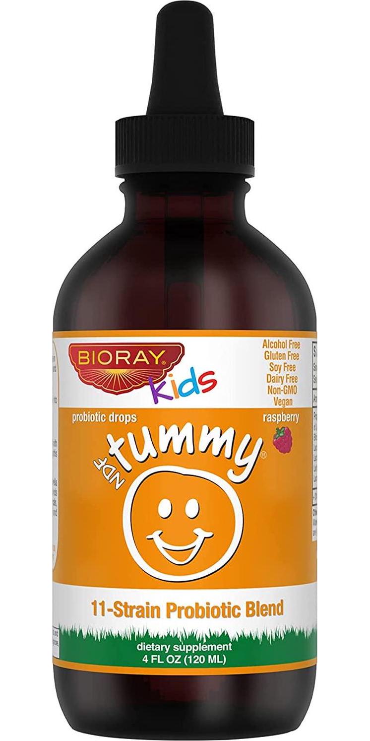 Bioray Inc Kids NDF Belly Balance 11-Strain Probiotic Blend Berry Flavor 4 fl oz 120ml