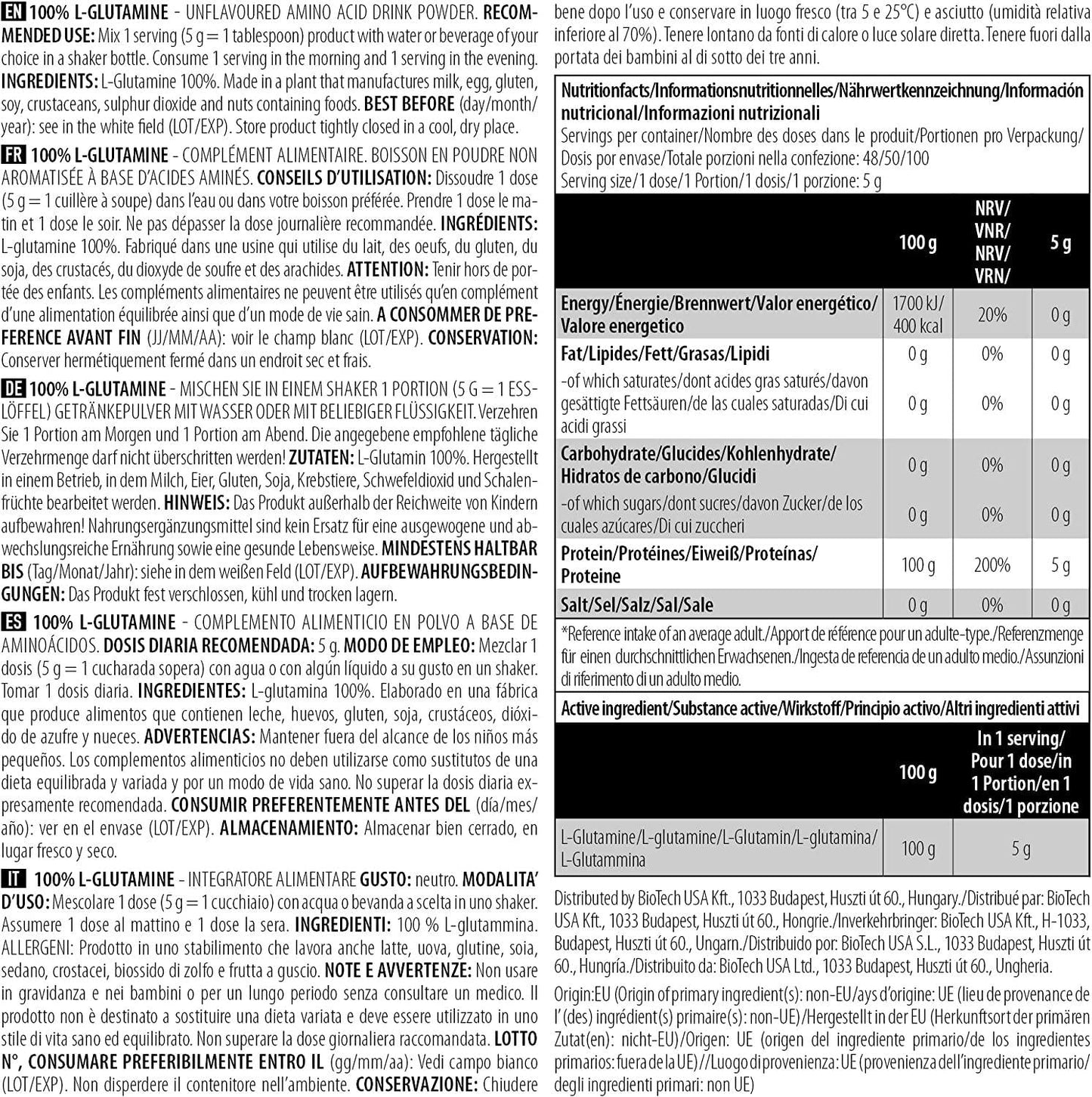 Biotech 1 g 240 G Eu L Glutamine