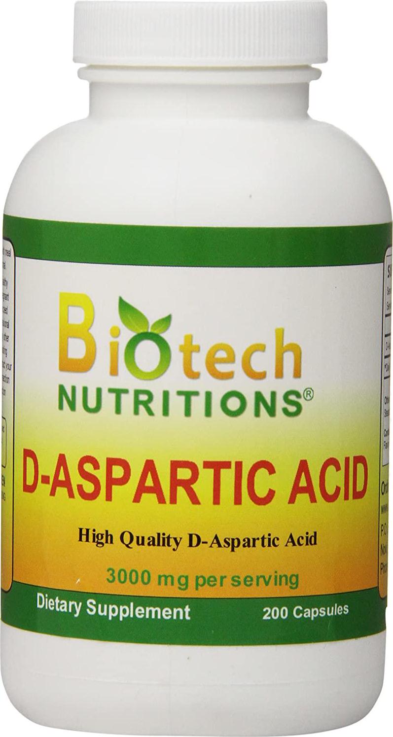 Biotech Nutritions D-Aspartic Acid Dietary Supplement, 3000 mg., 200 Count