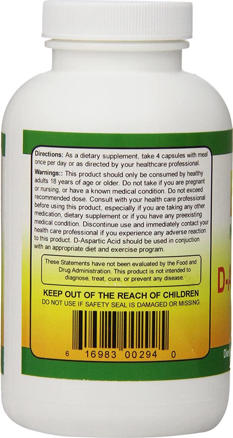 Biotech Nutritions D-Aspartic Acid Dietary Supplement, 3000 mg., 200 Count
