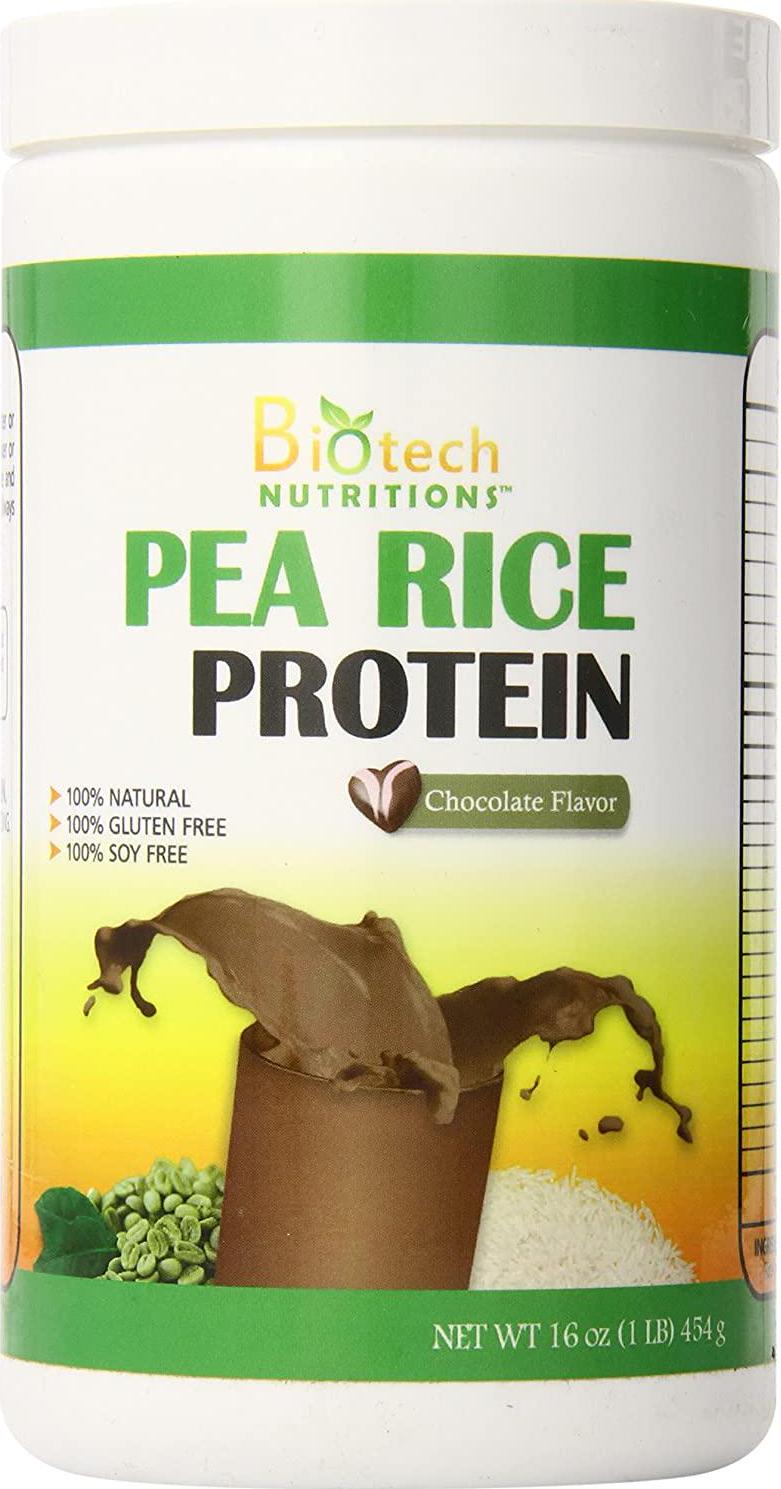 Biotech Nutritions Pure Non-GMO Pea Rice Protein, Chocolate, 16 Ounce