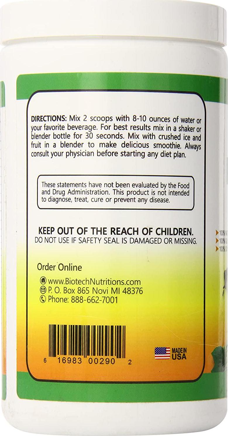 Biotech Nutritions Pure Non-GMO Pea Rice Protein, Chocolate, 16 Ounce