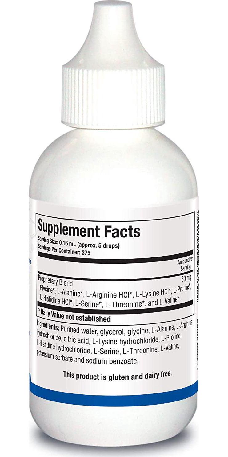 Biotics Research Amino Acid Quick Sorb Liquid Formula, Highly Absorbed, Glycine, L Alanine, L Arginine HCl, L Lysine HCl, L Proline, L Histidine HCl, L Serine, L Threonine, L Valine 2 Fluid Ounces