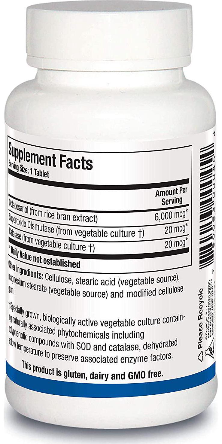 Biotics Research Bioctasol Forte – Muscle and Nerve Support, Octacosanol 6,000 mcg, Exercise Performance, Athletic Stamina, Strength and Endurance, SOD, Catalase 90 Tabs