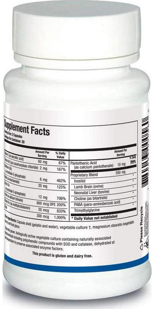 Biotics Research Bio GGG B B Complex, Biochemically activated forms of B vitamins. Thiamin, Riboflavin, Niacin, B6, B12, Folate. Produce Energy, Optimize Positive Mood,Cardiovascular Health 60 Capsule