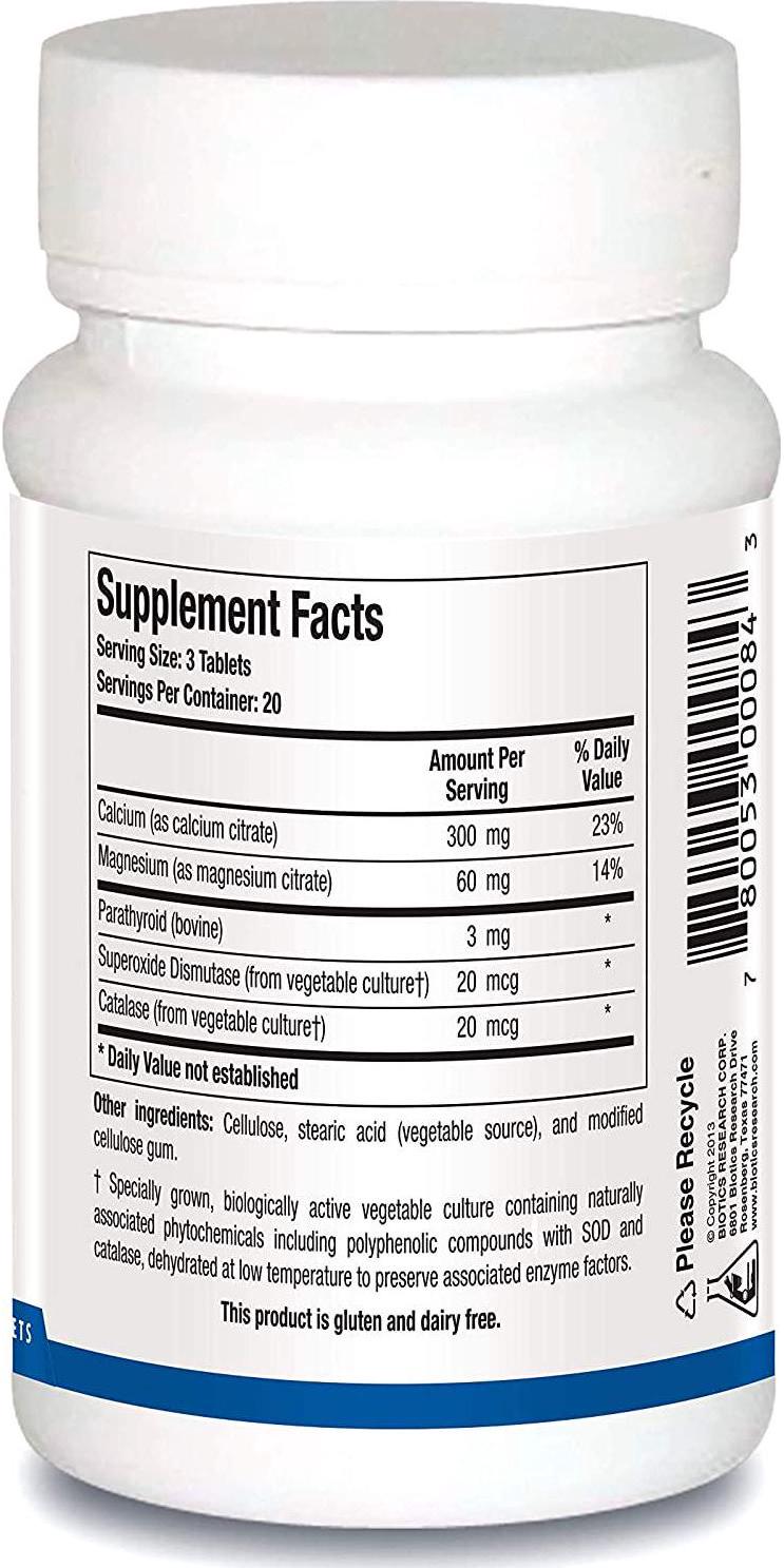 Biotics Research CaMg-Plus CalciumMagnesium Supplement with Parathyroid, Aids in Bone and Dental Health, Muscle Relaxation, Supports Cardiovascular Health, Thyroid Support 60 Tab