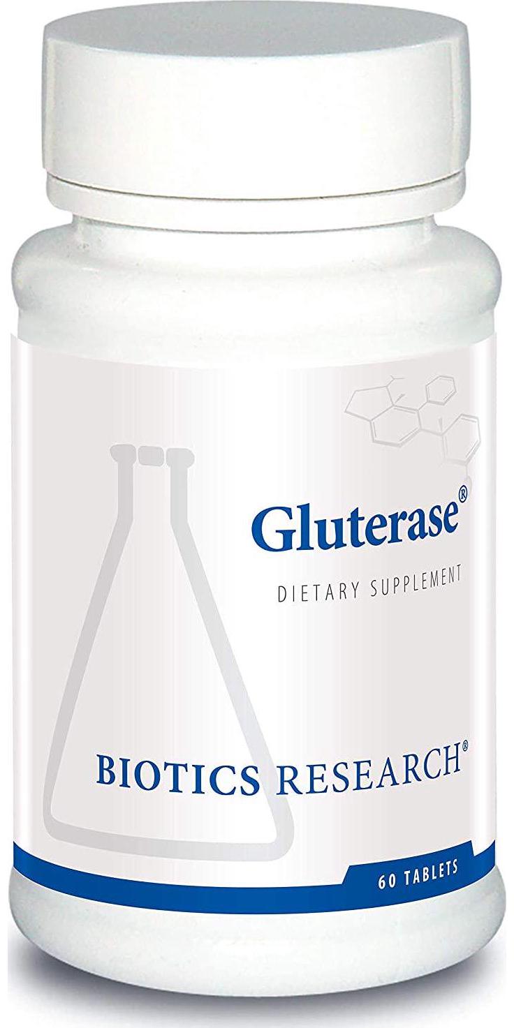 Biotics Research Gluterase – Dietary Enzymes for Digesting Gluten, Specialized Enzyme Preparation, Tolerase, Gut-Supportive Nutrients, Okra, Marshmallow, Vitamin U Complex. 60 Tablets.