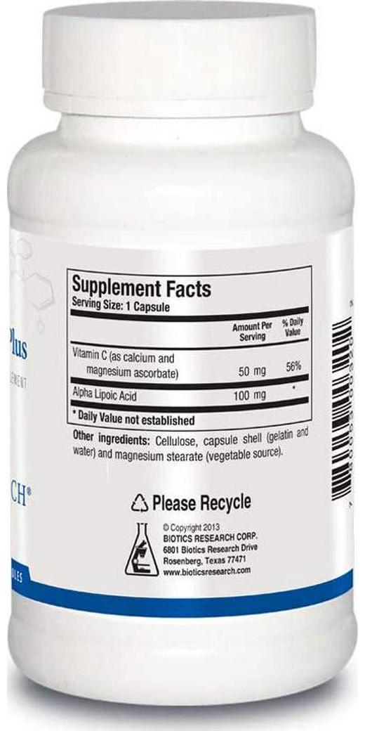 Biotics Research Lipoic Acid Plus– Alpha-Lipoic Acid, Vitamin C, Powerful Antioxidant, Supports Healthy Blood Sugar, Glucose Metabolism, Promotes Eye Health.  90 caps