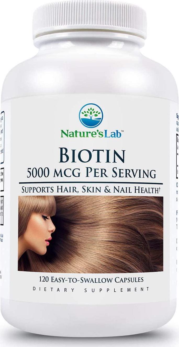 Biotin - 5000mcg - 120 Capsules (4 Month Supply) Promotes Healthy Hair Skin and Nails