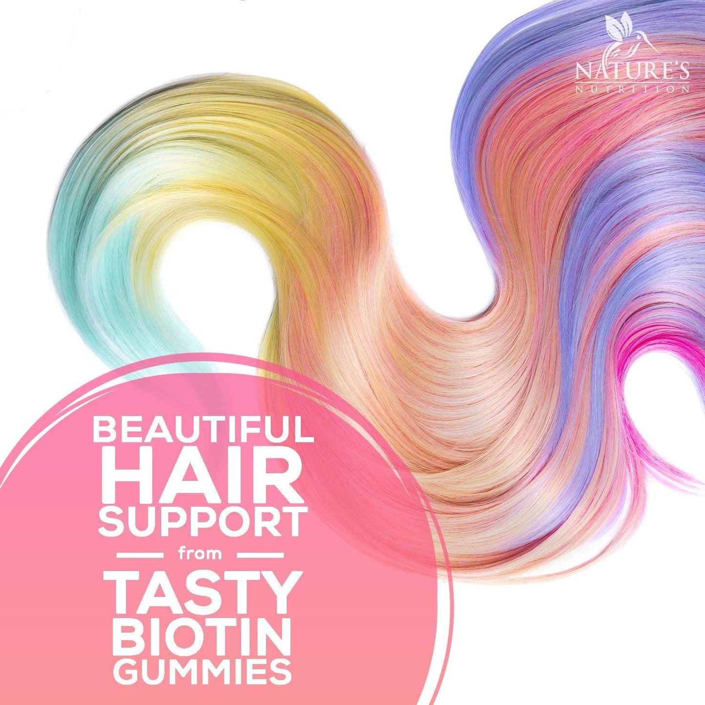 Biotin Gummies for Hair Growth Support High Potency 10000mcg - Aid Healthy Hair, Skin and Nails Vitamin - Made in USA - Best Vegan Pectin-Based Supplement for Men and Women, Non-GMO - 60 Gummies