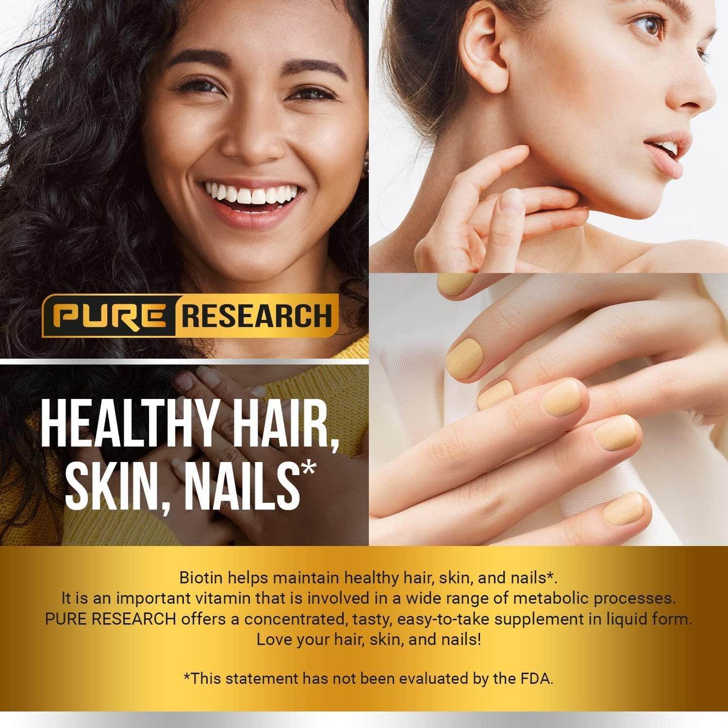 Biotin and Collagen 50,000mcg Hair Growth Liquid Drops, Supports Strong Nails, Glowing Skin, Healthy Hair Growth, More Absorption Than Capsules and Pills