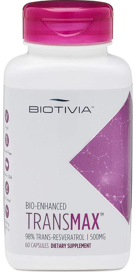 Biotivia - Bio Enhanced Transmax Resveratrol, 500 mg, 60 veggie capsules
