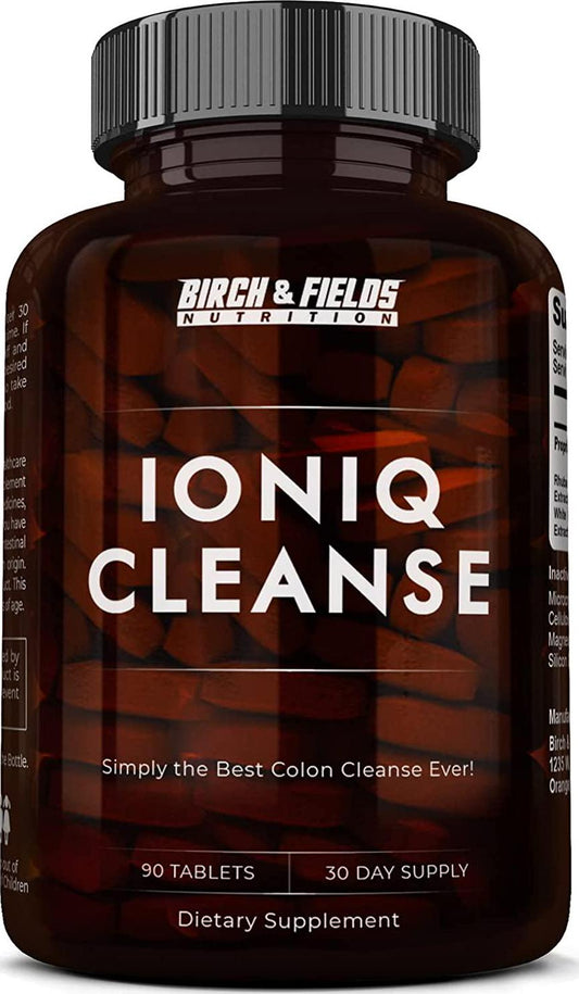 Birch and Fields Nutrition Ioniq Cleanse - Full Body Detox Colon Cleanse. 30 Day Supply No Harsh Laxatives. Promotes Regularity