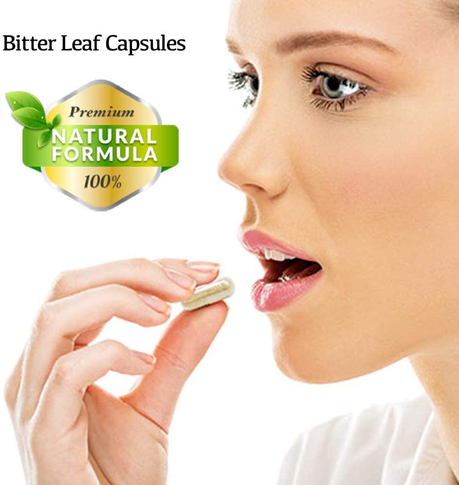 Bitter Leaf Capsules. Blood Sugar and Heart Health Support Supplement. Three (3) Bottles 3 Months Supplies) 750Mg.
