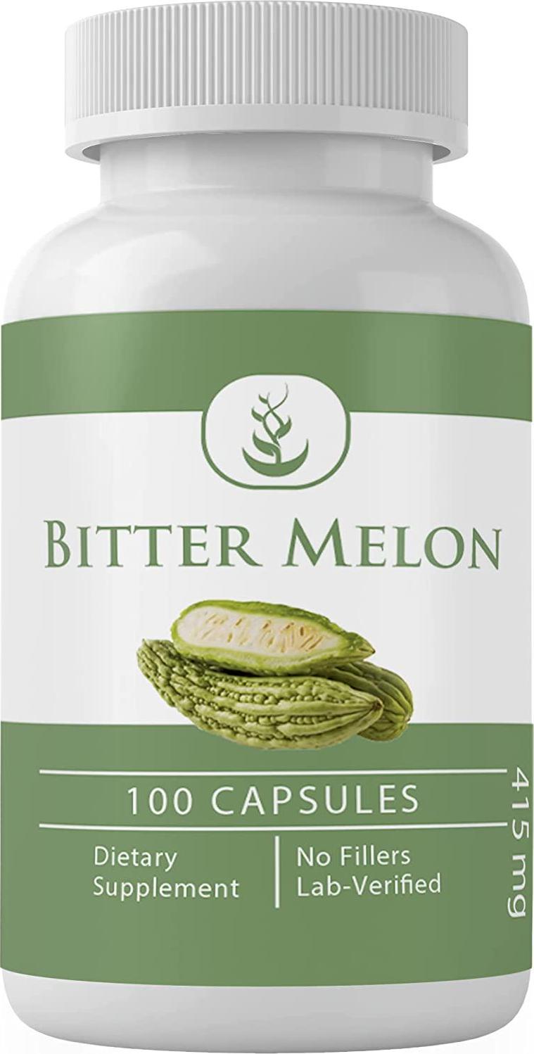 Bitter Melon Capsules (100 Capsules, 415 mg per Serving) (1 Capsules/Serving) by Pure Organic Ingredients, 100% Pure and All-Natural, Non-GMO, Gluten-Free, Vitamin-C Rich Superfood