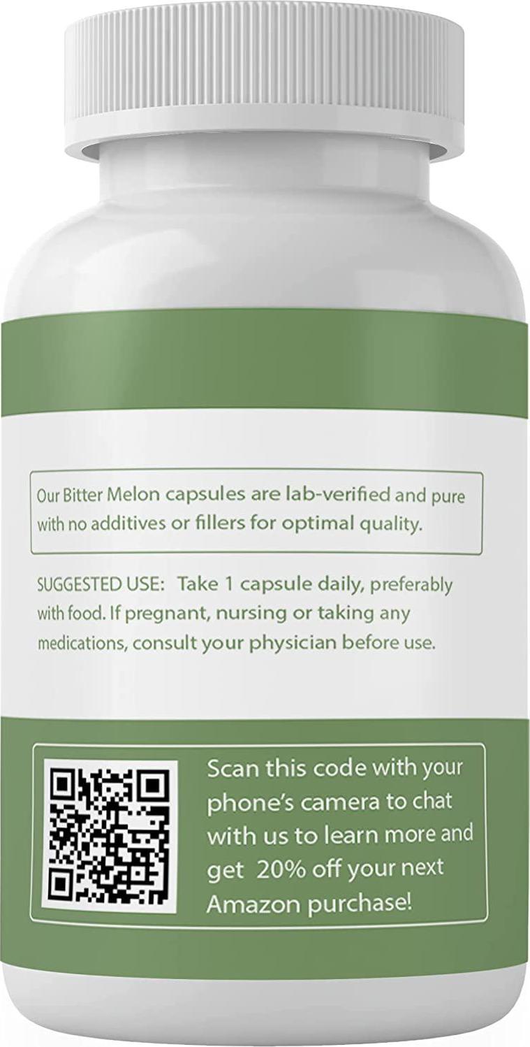 Bitter Melon Capsules (100 Capsules, 415 mg per Serving) (1 Capsules/Serving) by Pure Organic Ingredients, 100% Pure and All-Natural, Non-GMO, Gluten-Free, Vitamin-C Rich Superfood