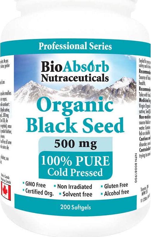 Black Cumin Seed Oil Capsules. Organic, Cold Pressed. 200 softgels, 500mg (50-Day Supply). No Aftertaste.