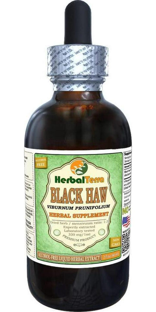 Black Haw (Viburnum Prunifolium) Glycerite, Dried Bark Alcohol-FREE Liquid Extract 2 oz