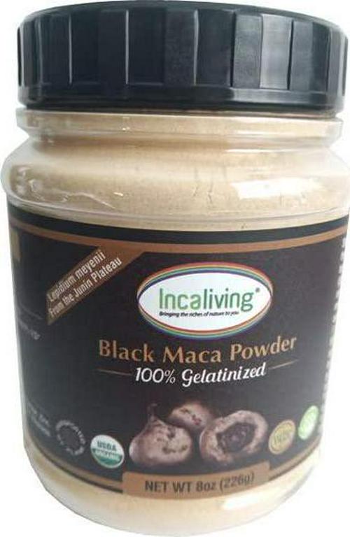 Black Maca Powder by Incaliving * 100% USDA Organic * 100% Gelatinized * Authentic Peruvian MACA from The Andes of Peru