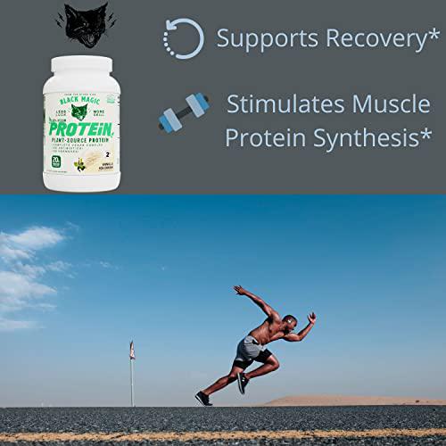 Black Magic Plant-Source 100% Vegan Protein - Keto, Low Sugar, Dairy Free Protein - Pre/Post Workout - Vanilla Ice Cream - 20g Protein - 2 LB