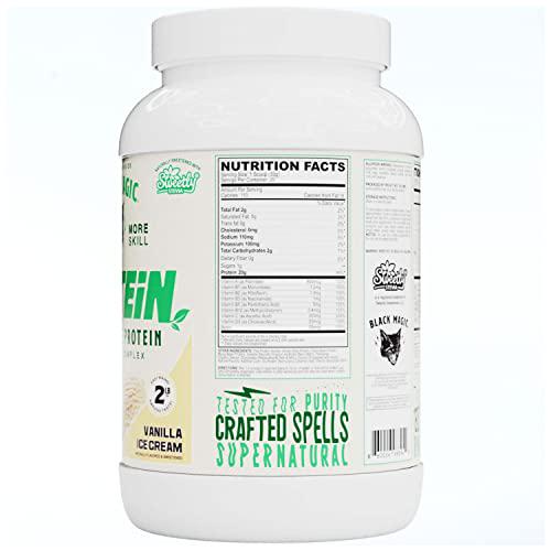 Black Magic Plant-Source 100% Vegan Protein - Keto, Low Sugar, Dairy Free Protein - Pre/Post Workout - Vanilla Ice Cream - 20g Protein - 2 LB